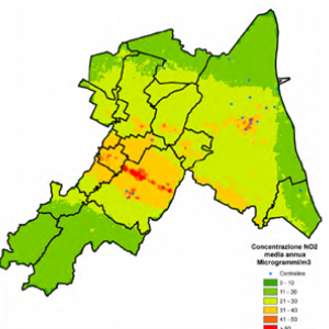 Rappresentazione grafica di zone caratterizzate da differente impatto ambientale della infrastruttura logistica oggetto di studio