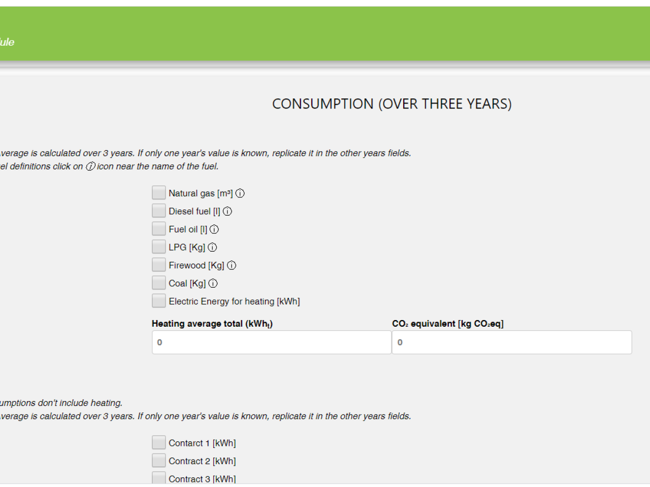 Screenshot of the "Energy profile module" Screenshot of the "Energy profile module"