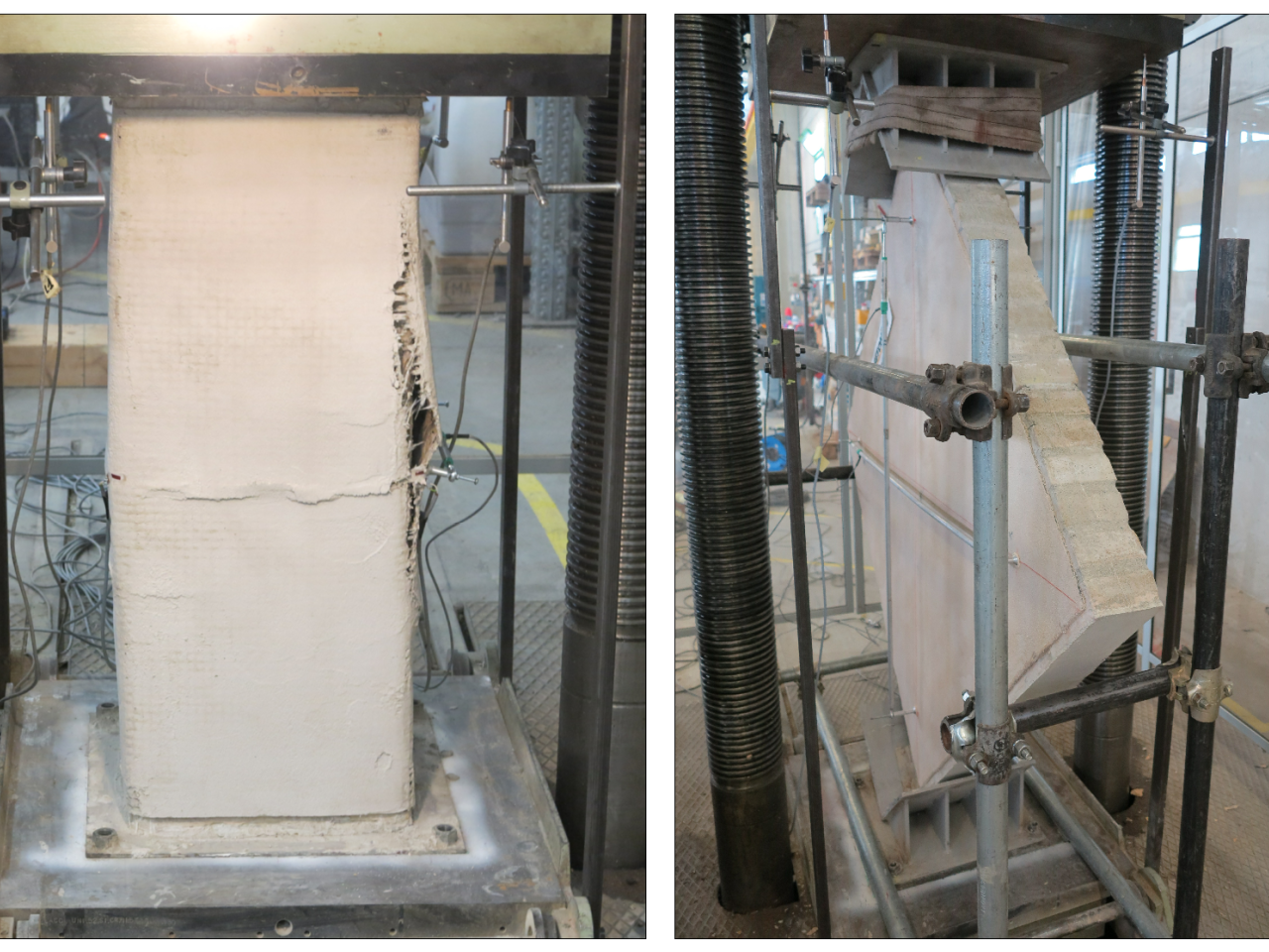 Tests on a mansory column and a mansory panel, reinforced with FRCM Tests on a mansory column and a mansory panel, reinforced with FRCM